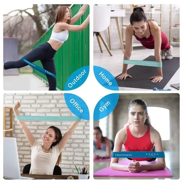 Alt view image 6 of 7 - Resistance Loop Exercise Bands | Multi-Colored Workout Bands for Home Fitness, Strength Training, Natural Latex Band Include Instruction Guide and Carry Bag