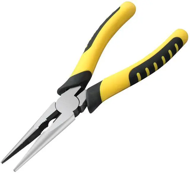 Main image of Premium 8-Inch Needle Nose Pliers, Heavy-Duty Steel Long Nose Cutting Pliers with Wire Cutter, Paper Clamp Precision, Anti-Slip Comfort Grip for Home, Fishing, Jewelry and Crafts