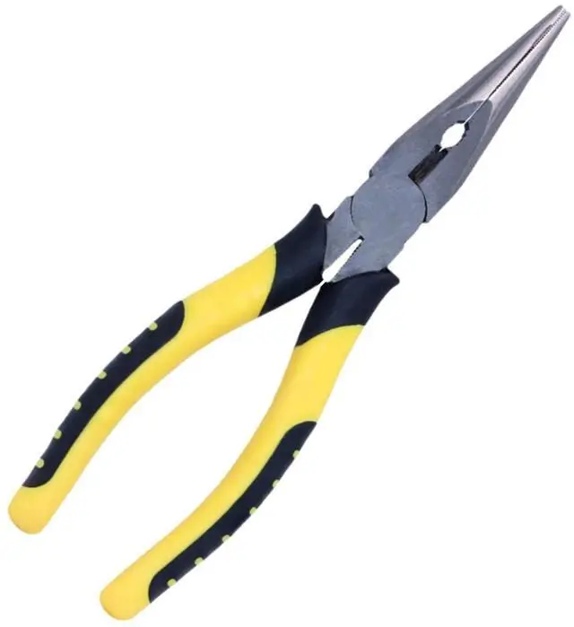 Main image of 8-Inch Needle Nose Pliers: Paper Clamp Precision, Premium Heavy-Duty CRV Steel, Large Soft Grip with Wire Cutter,Chrome Vanadium Steel Long Nose Cutting Pliers