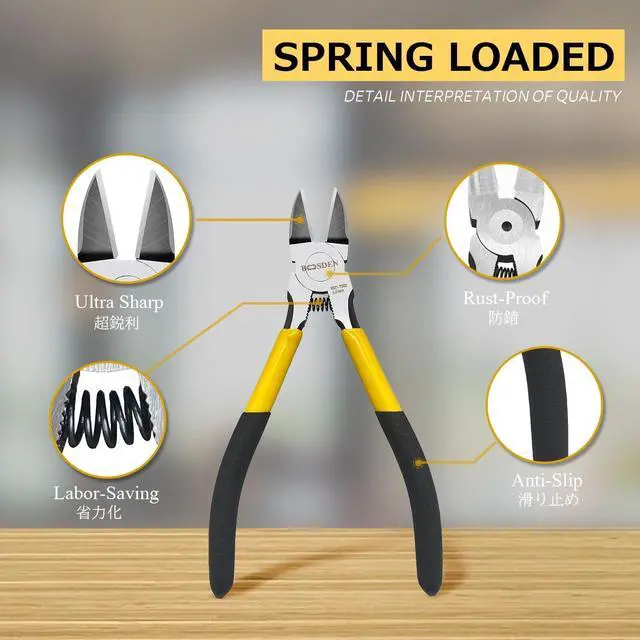 Alt view image 3 of 7 - Wire Cutter 6.5 inch Cutting Pliers Diagonal Cutter Metal Snipper | Spring Loaded Flush Cutter Dike for Crafting, Artificial Flower Jewelry Making, Flush Cut Plier Floral Wire Cutter Dyke Snip