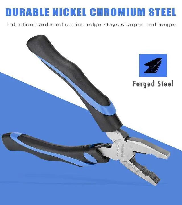 Alt view image 5 of 7 - 6-Inch Linesman Pliers with heavy Duty Nickel Chromium Steel Construction