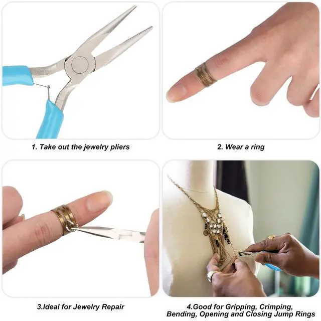 Alt view image 3 of 7 - Needle Nose Pliers, 1 Pack Mini Pliers for Jewelry Making | Jewelry Pliers Set includes Needle/Chain Nose Pliers for Jewelry Repair, Crafts, Wire Wrapping, Beading