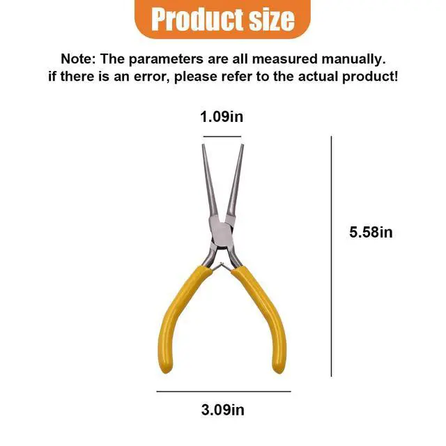 Alt view image 2 of 6 - Mini Needle Nose Plier, Metal Non-Serrated Precision Pliers with Anti-Slip Grip Handle, Auto Long Nose Plier Accessory for Bending Wires, Jewelry Making, and Small Object Gripping(Needle)