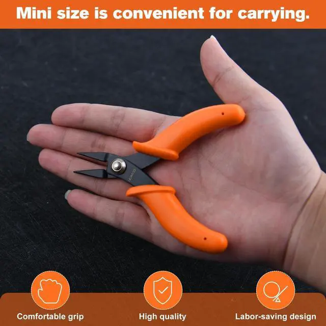 Alt view image 6 of 7 - 4-Inch Long Nose Pliers Tweezer Nose Specialty Pointed Nose Plier | 1mm Diameter Tip, Smooth Jaw, Micro Precision Needle Nose Chain Nose Pliers for Jewelry Making Wire Wrapping, Object Gripping
