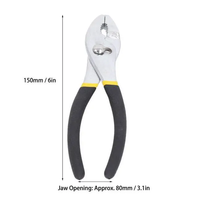 Alt view image 2 of 7 - 6 Inch 8 Inch Slip Joint Pliers, Adjustable Jaw Heavy Duty Hand Pliers, Dual Serrated Jaw Tool for Home Repair DIY, Size Optional(6 inches)
