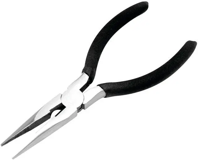 Main image of 1105 5-Inch Long Nose Pliers - Heat Treated Alloy Steel, Cushion Grip Handles, Hardened Wire Cutter | Heat-treated alloy steel needle nose pliers. Hardened wire cutting inner edge