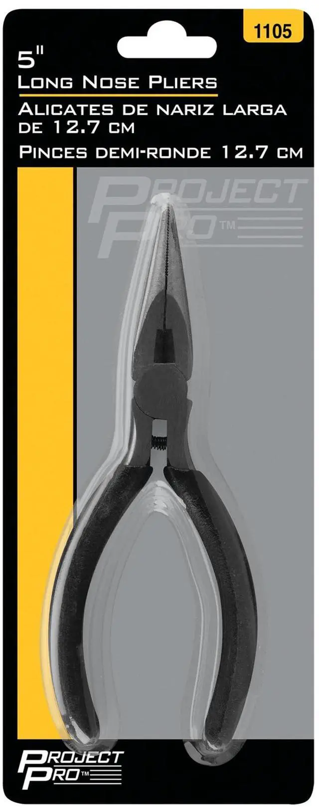 Alt view image 2 of 2 - 1105 5-Inch Long Nose Pliers - Heat Treated Alloy Steel, Cushion Grip Handles, Hardened Wire Cutter | Heat-treated alloy steel needle nose pliers. Hardened wire cutting inner edge