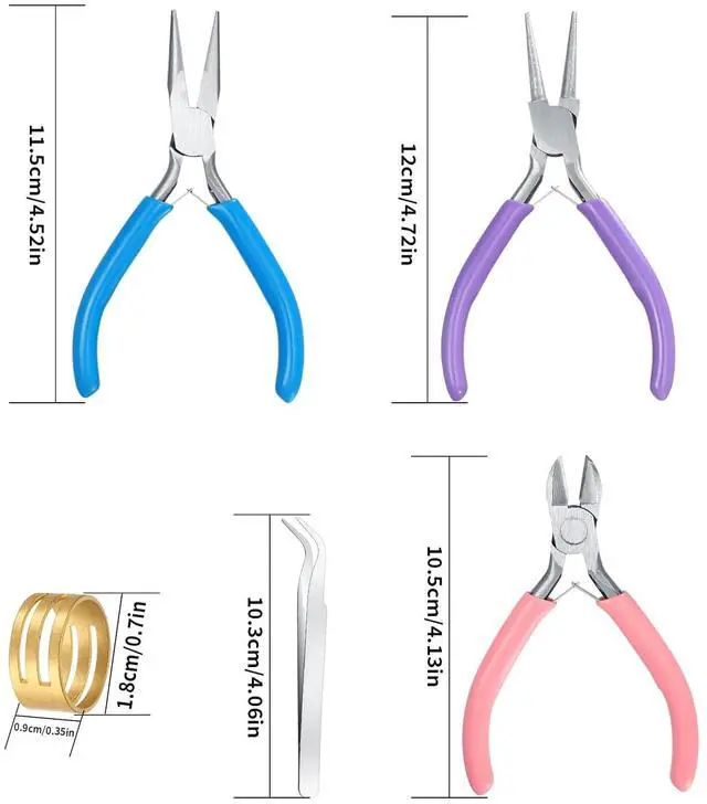 Alt view image 2 of 7 - 3 Pcs Pliers for Jewelry Making, Jewelry Pliers Set for Jewelry Repair | Jewelry Making Tools - Needle/Round Nose Pliers and Wire Cutters for Crafting, Beading, Jump Rings, Wire Wrapping, DIY