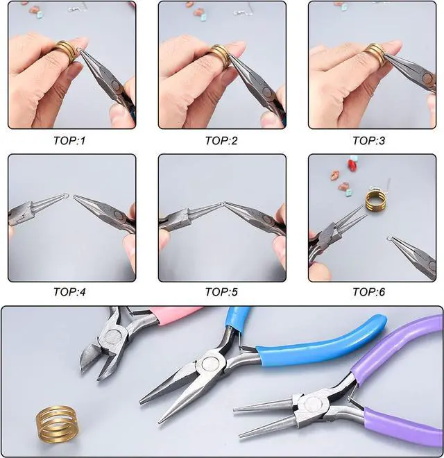 Alt view image 4 of 7 - 3 Pcs Pliers for Jewelry Making, Jewelry Pliers Set for Jewelry Repair | Jewelry Making Tools - Needle/Round Nose Pliers and Wire Cutters for Crafting, Beading, Jump Rings, Wire Wrapping, DIY