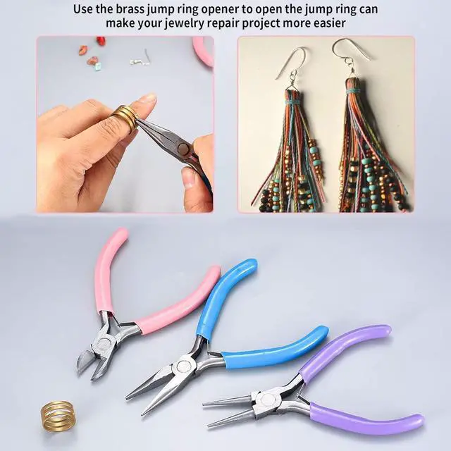 Alt view image 6 of 7 - 3 Pcs Pliers for Jewelry Making, Jewelry Pliers Set for Jewelry Repair | Jewelry Making Tools - Needle/Round Nose Pliers and Wire Cutters for Crafting, Beading, Jump Rings, Wire Wrapping, DIY
