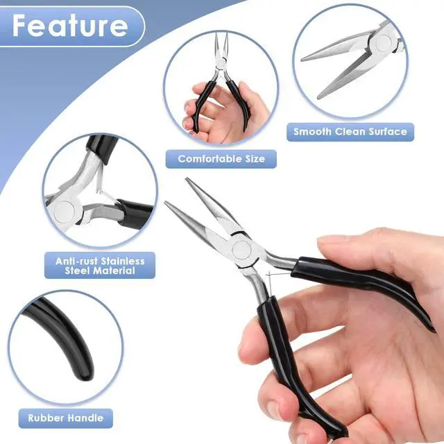Alt view image 3 of 7 - Chain Nose Pliers For Jewelry Making, Flat Nose Jewelry Pliers, Craft Pliers For Jewelry Making