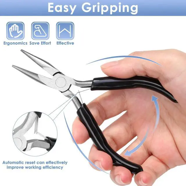 Alt view image 6 of 7 - Chain Nose Pliers For Jewelry Making, Flat Nose Jewelry Pliers, Craft Pliers For Jewelry Making