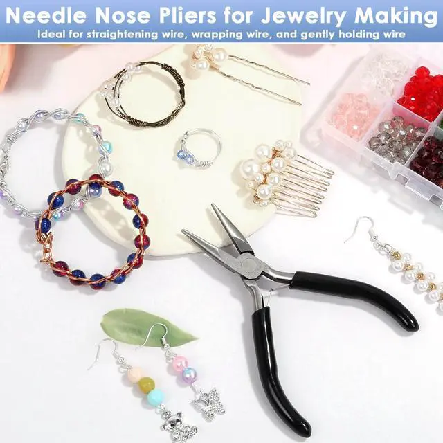 Alt view image 7 of 7 - Chain Nose Pliers For Jewelry Making, Flat Nose Jewelry Pliers, Craft Pliers For Jewelry Making
