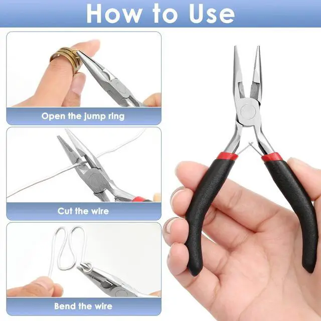 Alt view image 2 of 7 - Needle Nose Pliers For Jewelry Making, Long Nose Craft Pliers, Needlenose Pliers For Jewelry Making