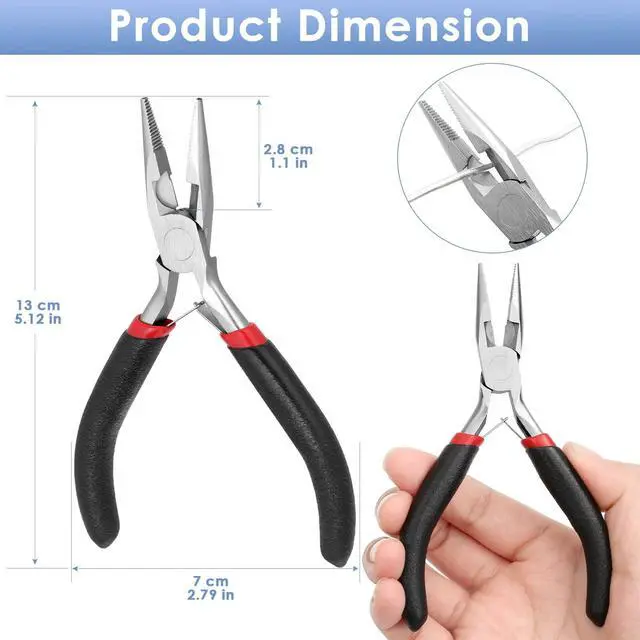 Alt view image 3 of 7 - Needle Nose Pliers For Jewelry Making, Long Nose Craft Pliers, Needlenose Pliers For Jewelry Making