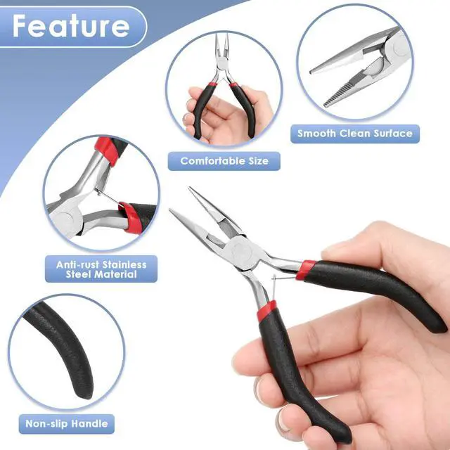 Alt view image 4 of 7 - Needle Nose Pliers For Jewelry Making, Long Nose Craft Pliers, Needlenose Pliers For Jewelry Making