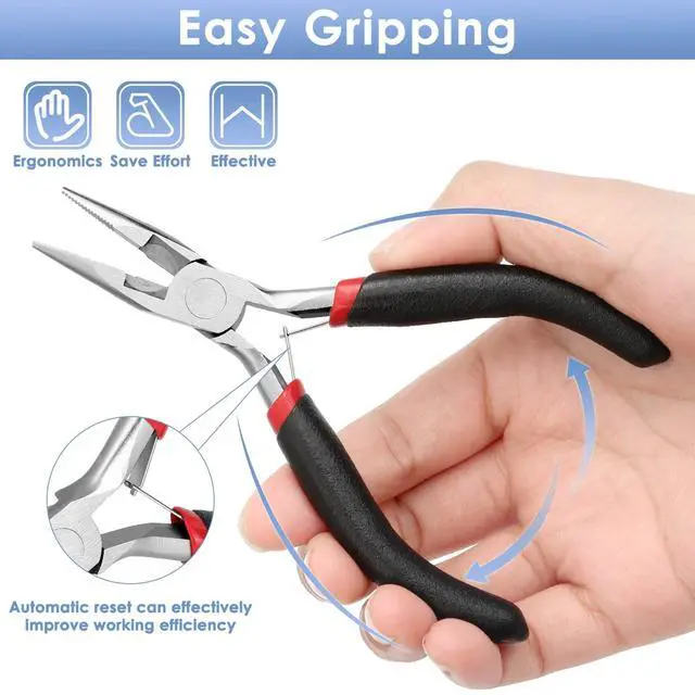 Alt view image 5 of 7 - Needle Nose Pliers For Jewelry Making, Long Nose Craft Pliers, Needlenose Pliers For Jewelry Making