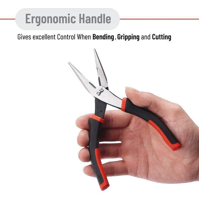 Alt view image 4 of 7 - Needle Nose Pliers, 7 Inch, Long Nose Pliers | Needle Nose Pliers Tool, Pliers Needle Nose, Long Nose Pliers with Cutter, Wire Wrapping, Crafts, Jewelry Making Supplies