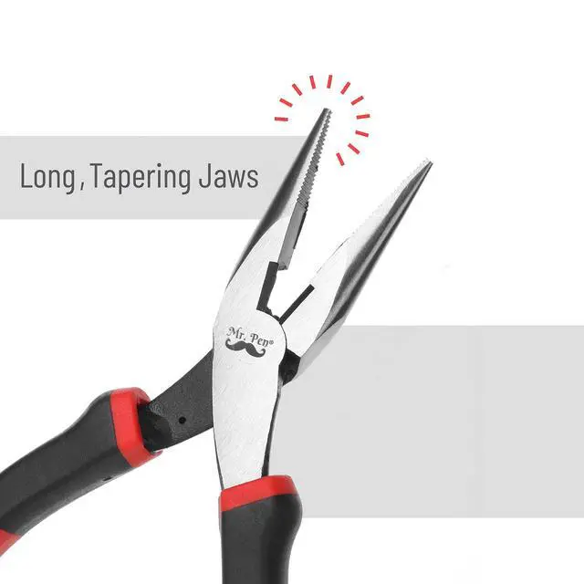 Alt view image 3 of 7 - Needle Nose Pliers, 7 Inch, Long Nose Pliers | Needle Nose Pliers Tool, Pliers Needle Nose, Long Nose Pliers with Cutter, Wire Wrapping, Crafts, Jewelry Making Supplies