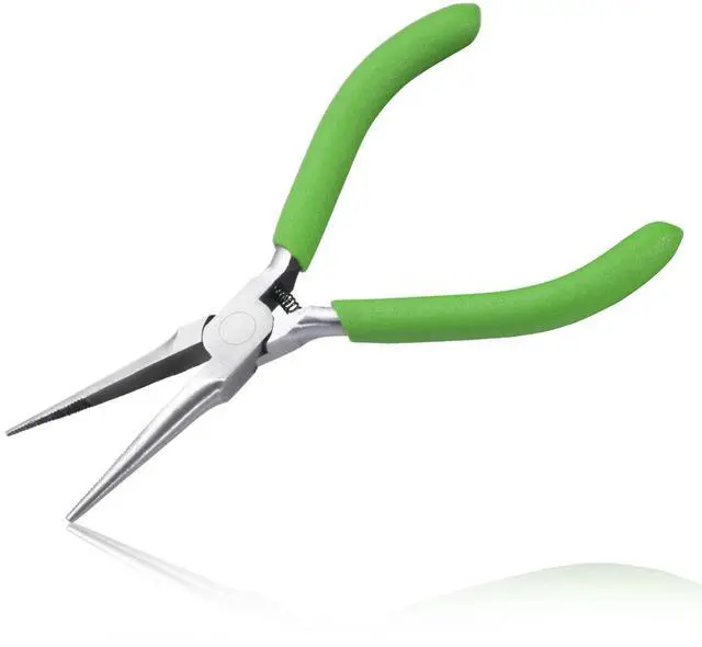 Main image of Small Needle Nose Pliers for Jewelry Making, 5 Inches Long Nose Pliers with Long Tapering Mini Pliers Serrated Jaws for Bending Wire, Gripping