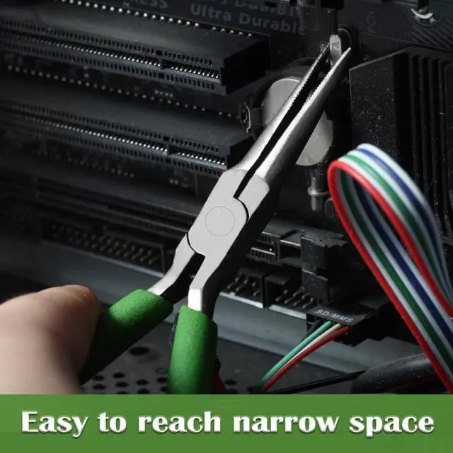 Alt view image 4 of 7 - Small Needle Nose Pliers for Jewelry Making, 5 Inches Long Nose Pliers with Long Tapering Mini Pliers Serrated Jaws for Bending Wire, Gripping