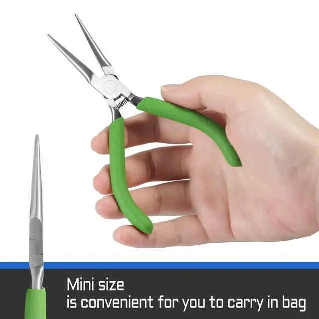 Alt view image 5 of 7 - Small Needle Nose Pliers for Jewelry Making, 5 Inches Long Nose Pliers with Long Tapering Mini Pliers Serrated Jaws for Bending Wire, Gripping