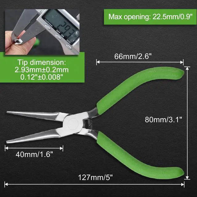 Alt view image 6 of 7 - Small Needle Nose Pliers for Jewelry Making, 5 Inches Long Nose Pliers with Long Tapering Mini Pliers Serrated Jaws for Bending Wire, Gripping