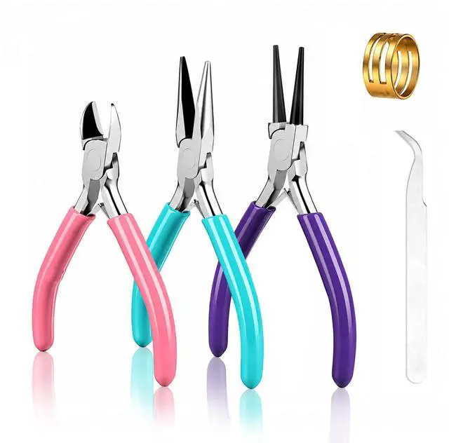 Main image of Pliers for Jewelry Making, 3 Pcs Set Needle Nose Wire Cutters | Jewelry Making Tools For Wire Wrapping, Beading, Crafts & Jewelry Repair. Durable, Rustproof, Non-Slip Handles.
