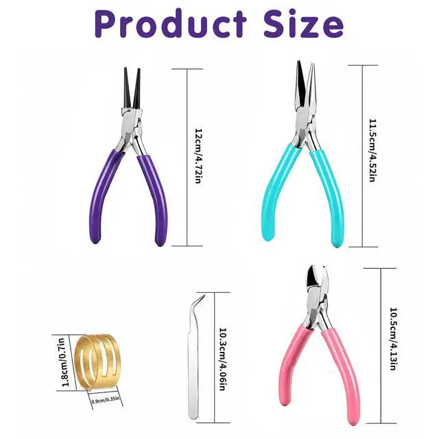 Alt view image 2 of 7 - Pliers for Jewelry Making, 3 Pcs Set Needle Nose Wire Cutters | Jewelry Making Tools For Wire Wrapping, Beading, Crafts & Jewelry Repair. Durable, Rustproof, Non-Slip Handles.