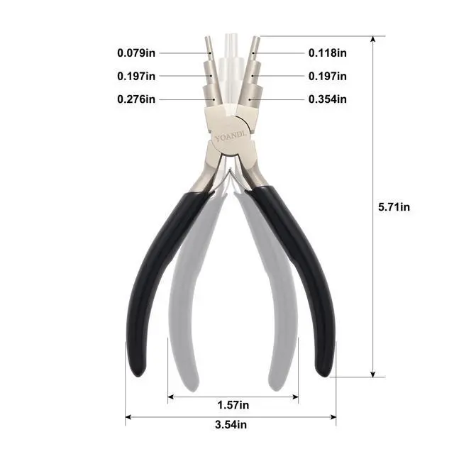 Alt view image 2 of 7 - 2-in-1 Jewelry Pliers & Wire Looping Tool | High-Carbon Steel, Bail Making Pliers, 2-9mm Adjustable Jaws, Professional Hand Wire Wrapping