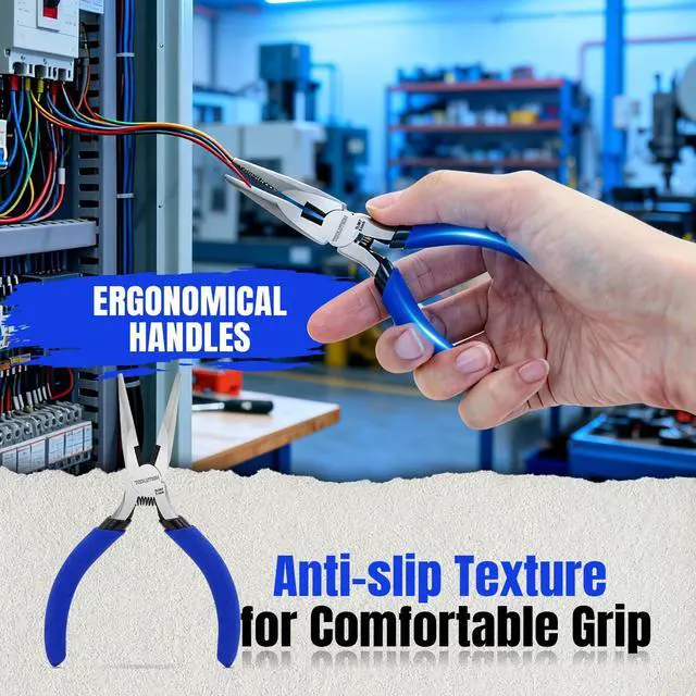 Alt view image 3 of 6 - 5 Inch Needle Nose Pliers Small Jewelry Pliers Tool | Mini Precision Pliers with Wire Cutter, Spring Loaded for Jewelry Making, DIY Crafts, Electronics Repair, Precision Work