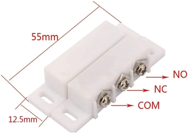 Alt view image 2 of 6 - MC-31B NC/NO Surface Mount Magnetic Reed Door/Window Switch, Contact Sensor for Home Security & Burglar Alarms, Sets of 10, White