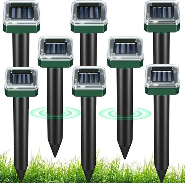 Main image of Mole Repellent for Lawns 8 Pack, Solar Powered Mole Repeller Ultrasonic Gopher Repellent, Outdoor Waterproof Vole Vibration Stakes,Sonic Gopher Deterrent Yard for Rodent Groundhog Snake Chipmunk