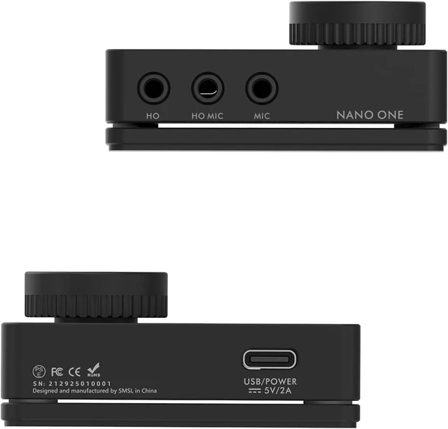 Alt view image 2 of 7 - SMSL Nano ONE Pro External Sound Card Hi-Fi DSP Chip, Virtual 7.1 Surround Sound, 3.5mm Headphone Out & Mic In, Plug & Play Driverless (Black)