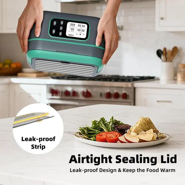 Alt view image 7 of 7 - 6.3 Cups Cordless Electric Lunch Box for Adults, 27,000mAh 100W Rechargeable Battery Powered Automatic Scheduled Heated Lunchbox, Rapid Heating Portable Food Warmer BPA Free for Hot Meals Anywhere