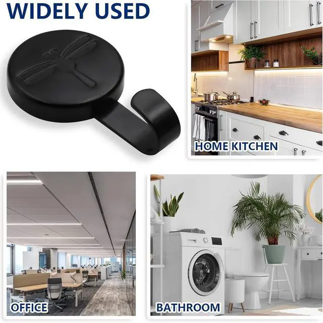 Alt view image 5 of 7 - Magnetic Hooks, Reliable Magnetic Hanger Heavy Duty Magnetic on Wall Hooks for Metal Surfaces and Doors (Black 8 Pack)