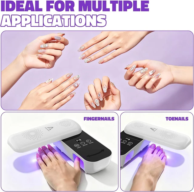 Alt view image 7 of 7 - Compact Cordless UV Nail Lamp 2-in-1 Gel Dryer & Nail Care Light with 4 Light Modes, Rotatable Panel & UV Protection Design, Portable LED Nail Light with Timer for Salon & Home