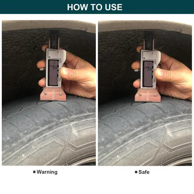 Alt view image 6 of 7 - Metal Digital Tire Tread Depth Gauge, LCD Display Tire Tread Depth Gauge with 3 Modes-Fractional Inch, Decimal Inch and Millimeter,Precision Professional Measuring for Motorcycle, Car, Trucks