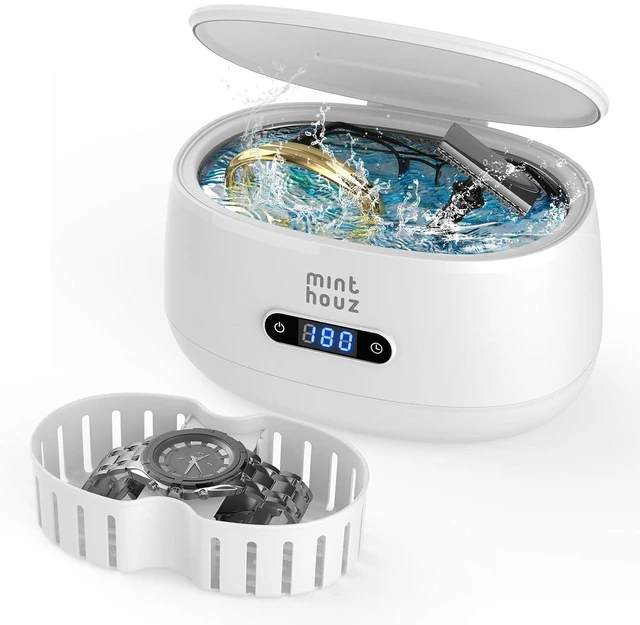 Main image of 40kHz Ultrasonic Jewelry Cleaner Machine 5 Cleaning Modes, Professional Sterling Silver Sonic Cleaner for Jewelry, Watch Strap, Eyeglass, Ring & Dentures Cleaning