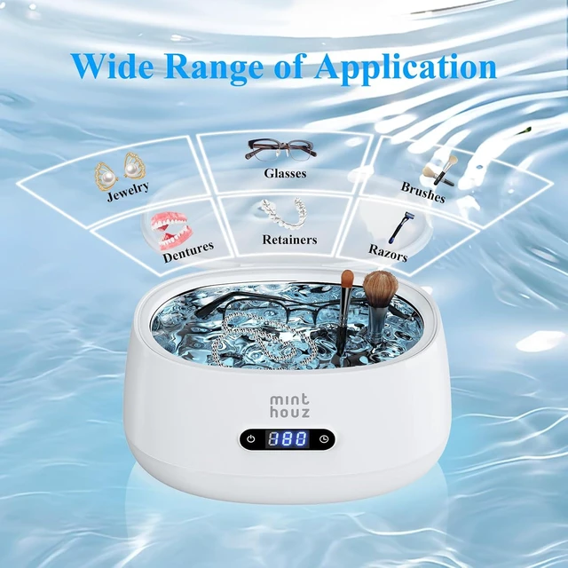 Alt view image 3 of 7 - 40kHz Ultrasonic Jewelry Cleaner Machine 5 Cleaning Modes, Professional Sterling Silver Sonic Cleaner for Jewelry, Watch Strap, Eyeglass, Ring & Dentures Cleaning