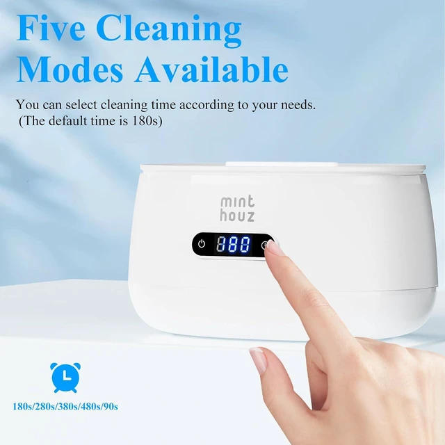 Alt view image 4 of 7 - 40kHz Ultrasonic Jewelry Cleaner Machine 5 Cleaning Modes, Professional Sterling Silver Sonic Cleaner for Jewelry, Watch Strap, Eyeglass, Ring & Dentures Cleaning