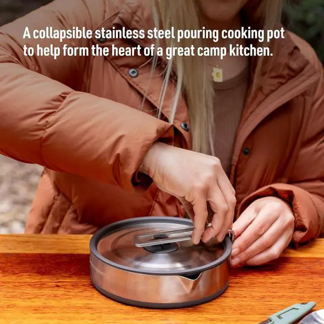 Alt view image 2 of 7 - Detour Stainless Steel Collapsible Pouring Pot, 1.8 Liters