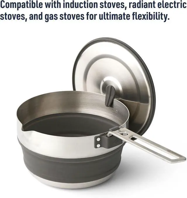 Alt view image 5 of 7 - Detour Stainless Steel Collapsible Pouring Pot, 1.8 Liters