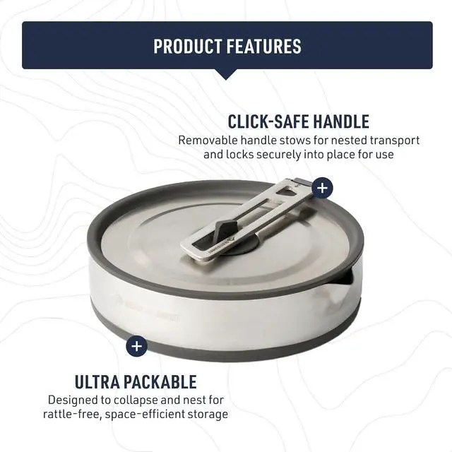Alt view image 3 of 7 - Detour Stainless Steel Collapsible Pouring Pot, 1.8 Liters