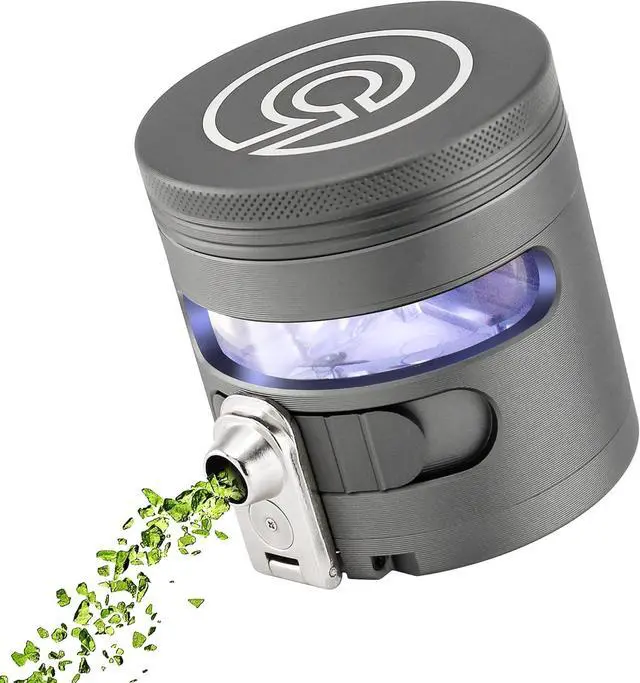 Main image of - Tectonic9 Herb Grinder Automatic Electric Herbal Spice Dispenser Large 2.5" Aluminum Alloy (Grey), For Home & Kitchen Only