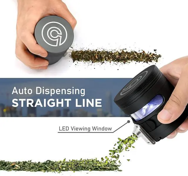 Alt view image 6 of 7 - - Tectonic9 Herb Grinder Automatic Electric Herbal Spice Dispenser Large 2.5" Aluminum Alloy (Grey), For Home & Kitchen Only