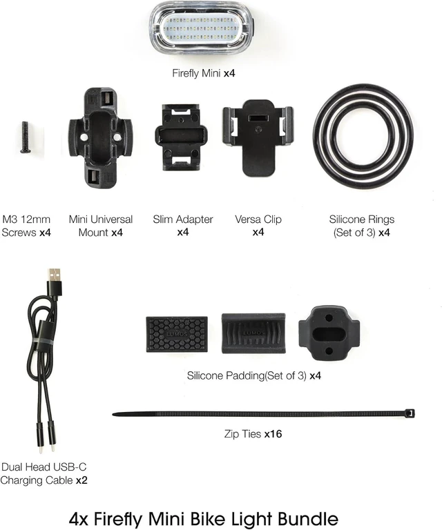 Alt view image 7 of 7 - Firefly Mini Smart Bike Light System Sync Turn Signal & Brake Lights, Rechargeable LED Front & Rear Lights with Custom Brightness & Flash Patterns, Bicycle Accessories for Night Riding