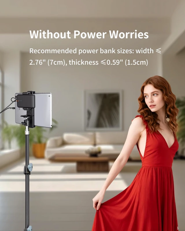 Alt view image 5 of 7 - Large Screen Teleprompter Holder for Tablet & Phone with 70.8" Tripod