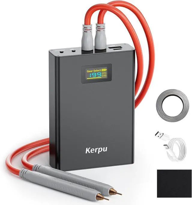 Main image of Battery Spot Welder, 2'' LCD Screen 5000mAh 18650 Spot Welder Pocket Size Upgraded Enhanced 199 Gears Adjustable Portable Mini Spot Welder with Nickel Sheet For Making Battery Packs