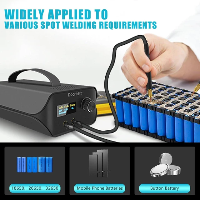 Alt view image 3 of 6 - 3000F Farad Capacitor Portable Spot Welder with LCD Screen 120-Level Adjustable Machine for 18650 Battery Storage, Nickel Strip 0.1-0.3mm